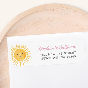 Adresse de retour de Baby Shower Boho Sunshine
