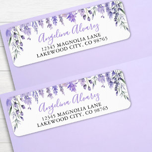 Adresse de Retour de Baby Shower Lavande Violet
