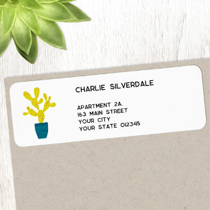 Adresse de retour de Cactus mignon