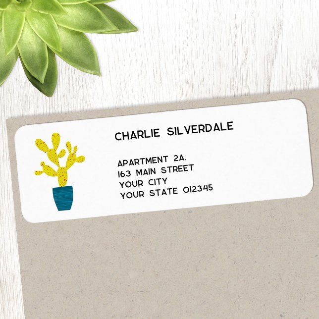Adresse de retour de Cactus mignon (Créateur téléchargé)