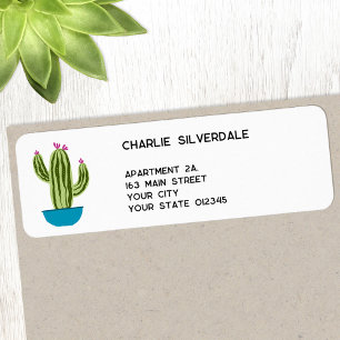 Adresse de retour de Cactus mignon