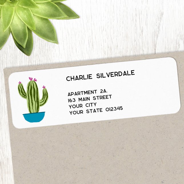 Adresse de retour de Cactus mignon (Créateur téléchargé)