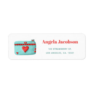 Adresse de retour de caméra turquoise rouge