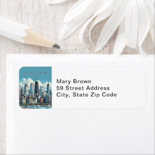 Adresse de retour de Chicago Skyline