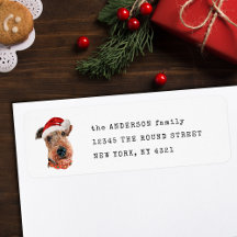 Adresse de retour de chien de Noël de Terrier Aire