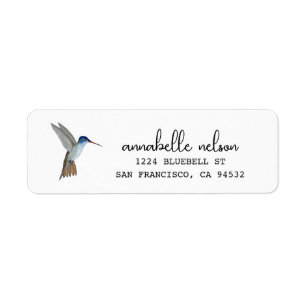 Adresse de retour de colibri couronné de violet