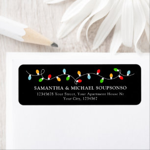 Adresse de retour de contact de Noël noir minimali