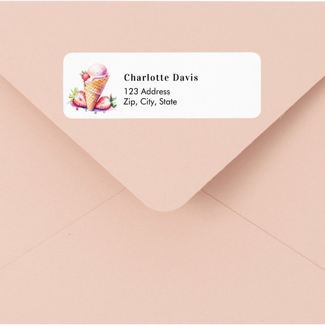 Adresse de retour de crème glacée fraise (Créateur téléchargé)