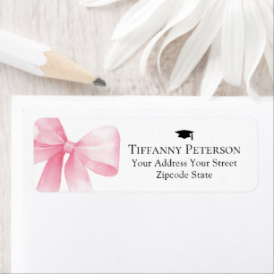 Adresse de retour de diplôme à ruban rose
