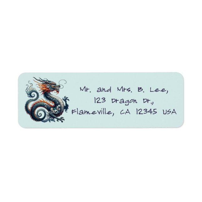 Adresse de Retour de Dragon Modifiable (Devant)