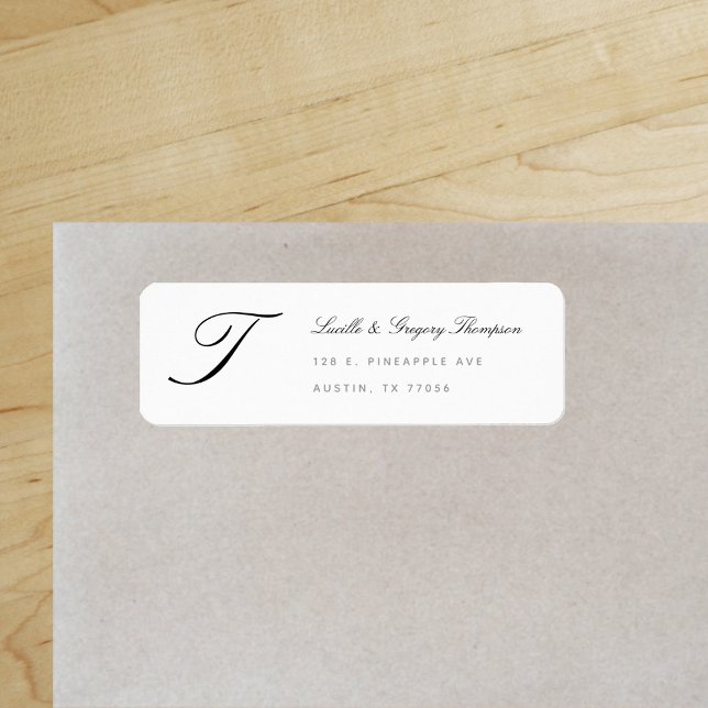 Adresse de retour de famille personnalisée Monogra ("Everyday is abundantly beautiful." 
Sincerely Best Wishes from Lucky Design World)