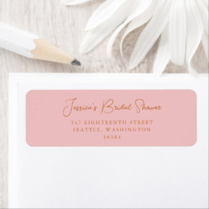 Adresse de retour de fête de mariage rose simple m