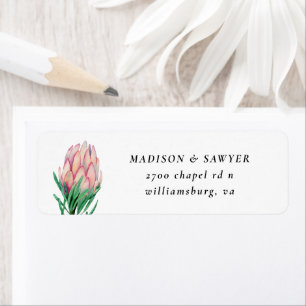 Adresse de retour de fleurs roses exotiques