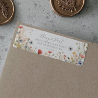 Adresse de retour de fleurs sauvages bohème coloré