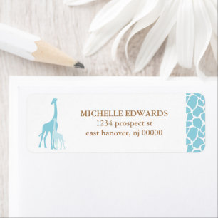 Adresse de retour de girafe de maman et de bébé