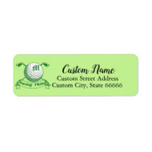 Adresse de retour de golf monogramme personnalisé