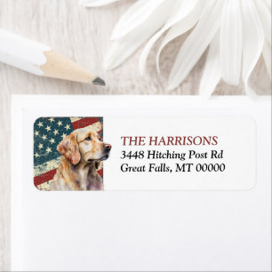 Adresse de retour de Grunge USA Drapeau Retriever
