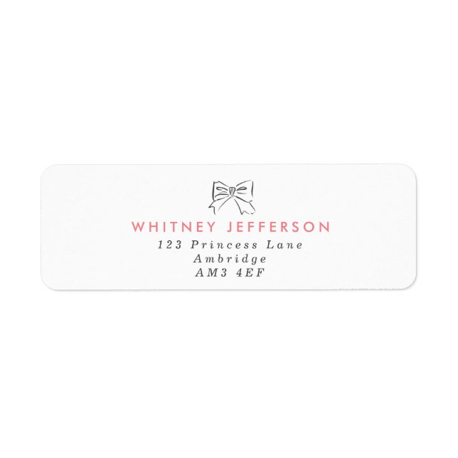 Adresse de retour de la boîte rose simple dessinée (Devant)