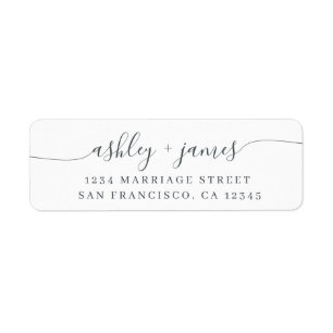 Adresse de retour de la calligraphie de script élé