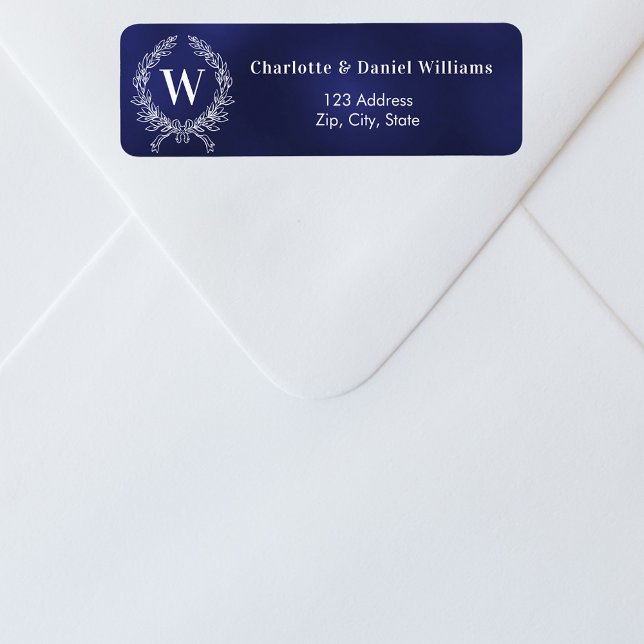 Adresse de retour de la couronne en monogramme bla (Créateur téléchargé)