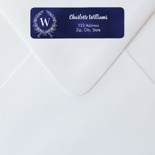 Adresse de retour de la couronne en monogramme bla