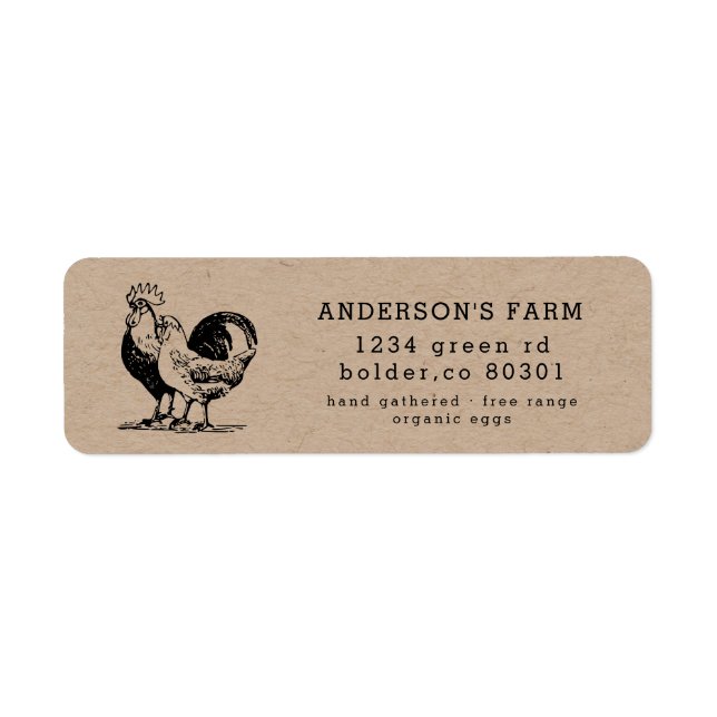 adresse de retour de la ferme d'oeufs bio de poule (Devant)