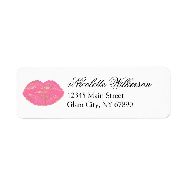 Adresse de retour de la lèvre de maquillage rose m (Devant)