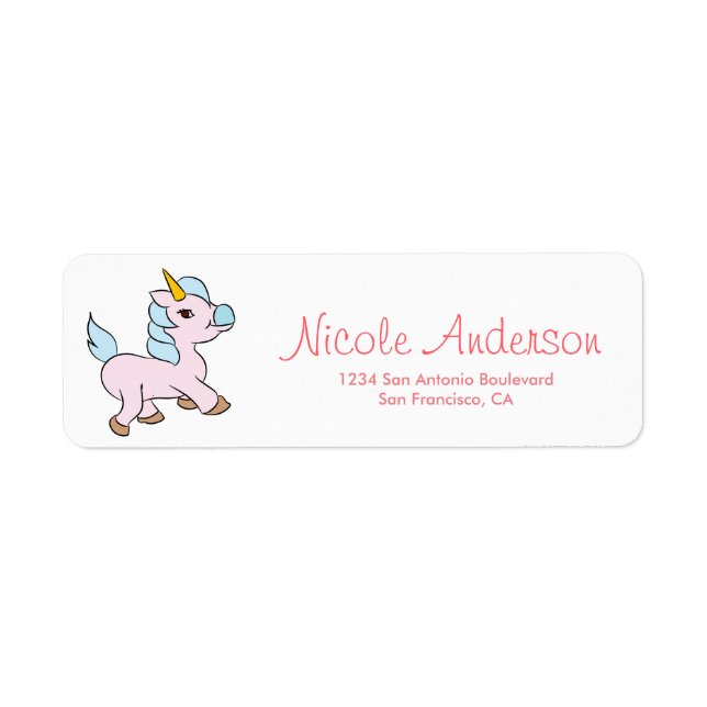 Adresse de retour de la licorne blanche (Devant)