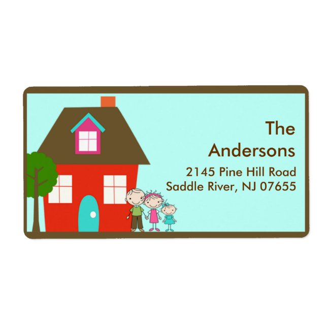 Adresse de retour de la maison et de la famille -  (Devant)