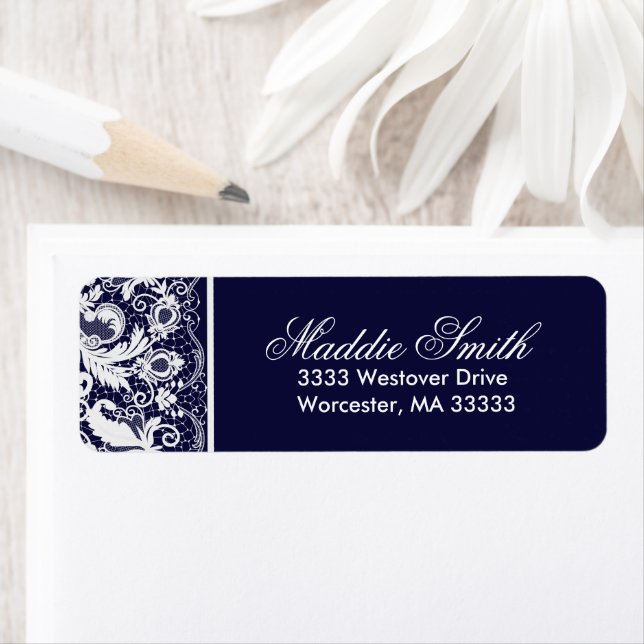 Adresse de retour de l'accentuation de dentelle de (En situation)