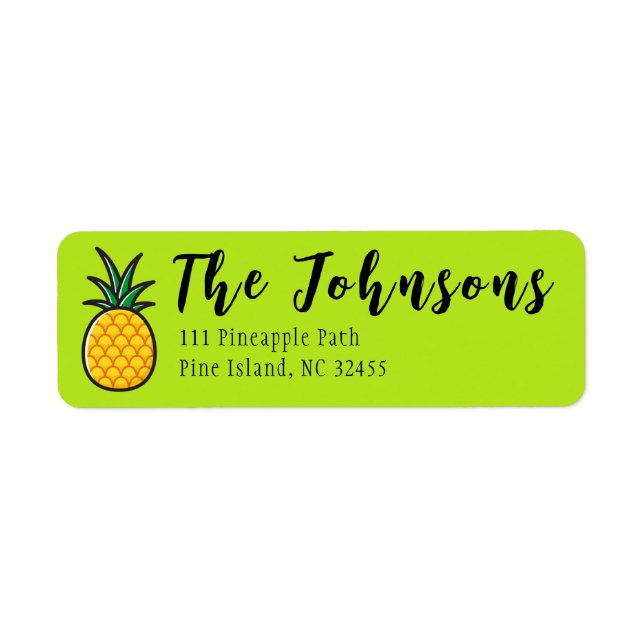 Adresse de retour de l'ananas Étiquette Tropical T (Devant)