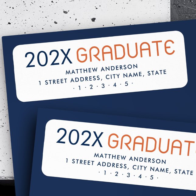 Adresse de retour de l'année de graduation moderne (Modern graduation year graduate return address label)
