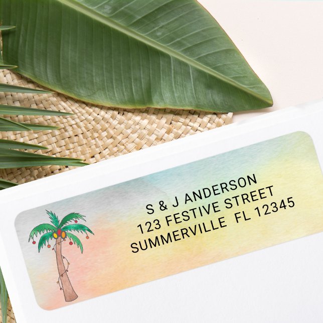 Adresse de retour de l'aquarelle Palm Tree (Créateur téléchargé)