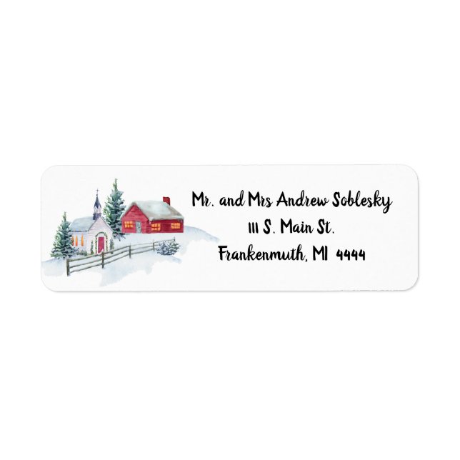 Adresse de retour de l'église de Noël (Devant)