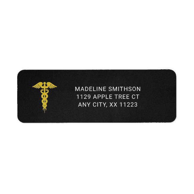 Adresse de retour de l'infirmière, symbole médical (Devant)