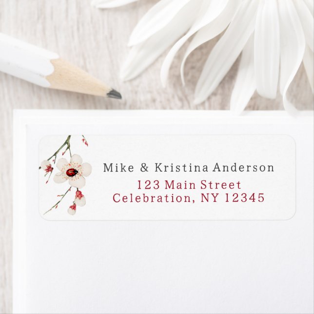 Adresse de retour de Little Ladybug Baby shower (En situation)