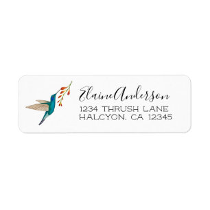 Adresse de retour de l'oiseau de colibris