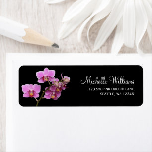 Adresse de retour de l'orchidée noire et rose