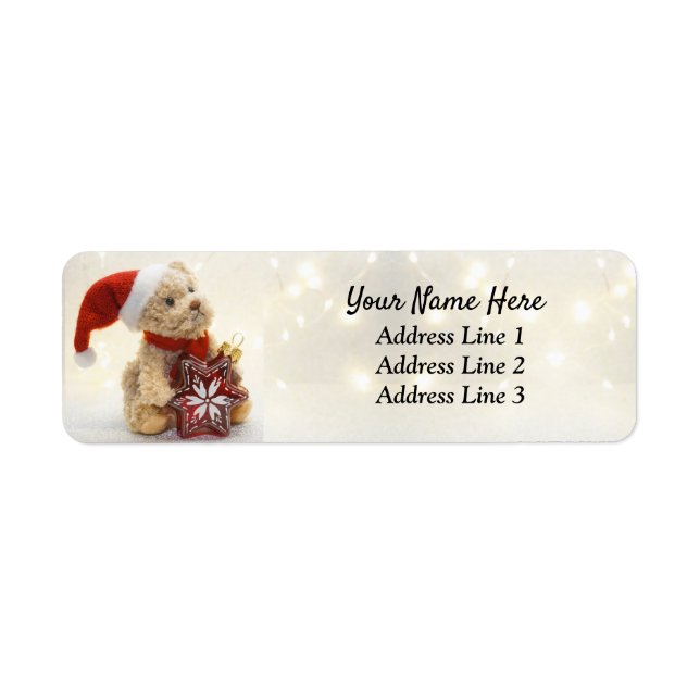 Adresse de retour de l'ours de Noël mignon (Devant)