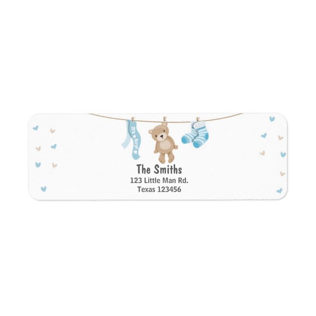Adresse de retour de l'ours en peluche Étiquette B (Devant)