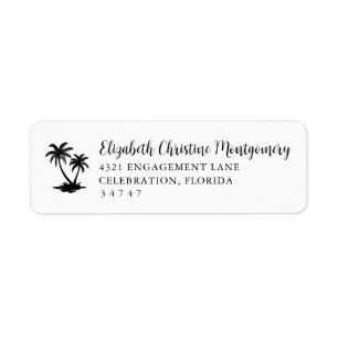 Adresse de retour de maison au palmier tropical