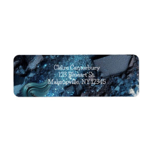 Adresse de retour de maquillage en verre bleu vibr
