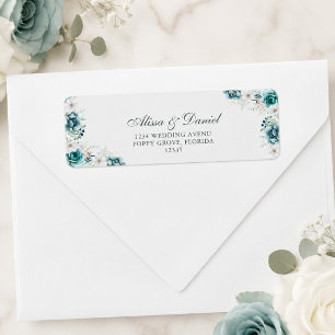 Adresse de retour de mariage à fleurs sauvages sar