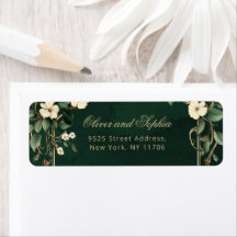Adresse de retour de mariage Art Nouveau Vintage É
