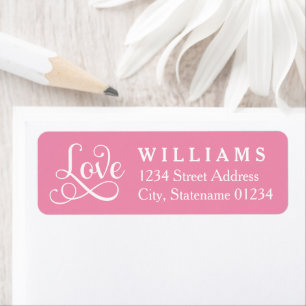 Adresse de retour de mariage au script rose amour