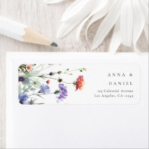 Adresse de retour de mariage aux fleurs sauvages a