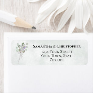 Adresse de retour de mariage bohème Eucalyptus & L