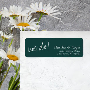 Adresse de Retour de Mariage Calligraphiée Vert Ch