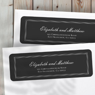 Adresse de retour de mariage classique et simple e