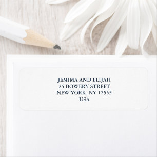 Adresse de retour de mariage classique moderne